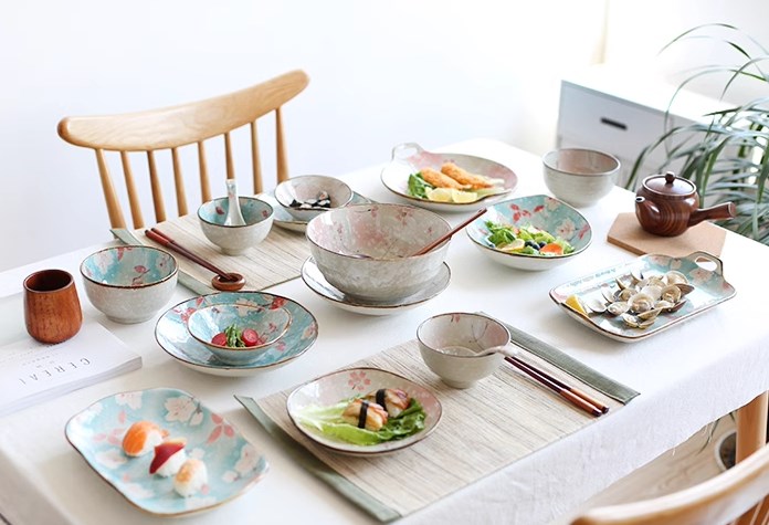 Ceramic Bowl Pink Snow Cherry