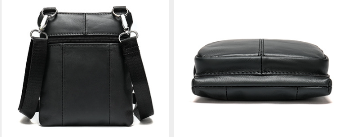 Genuine Leather Shoulder Bag Black