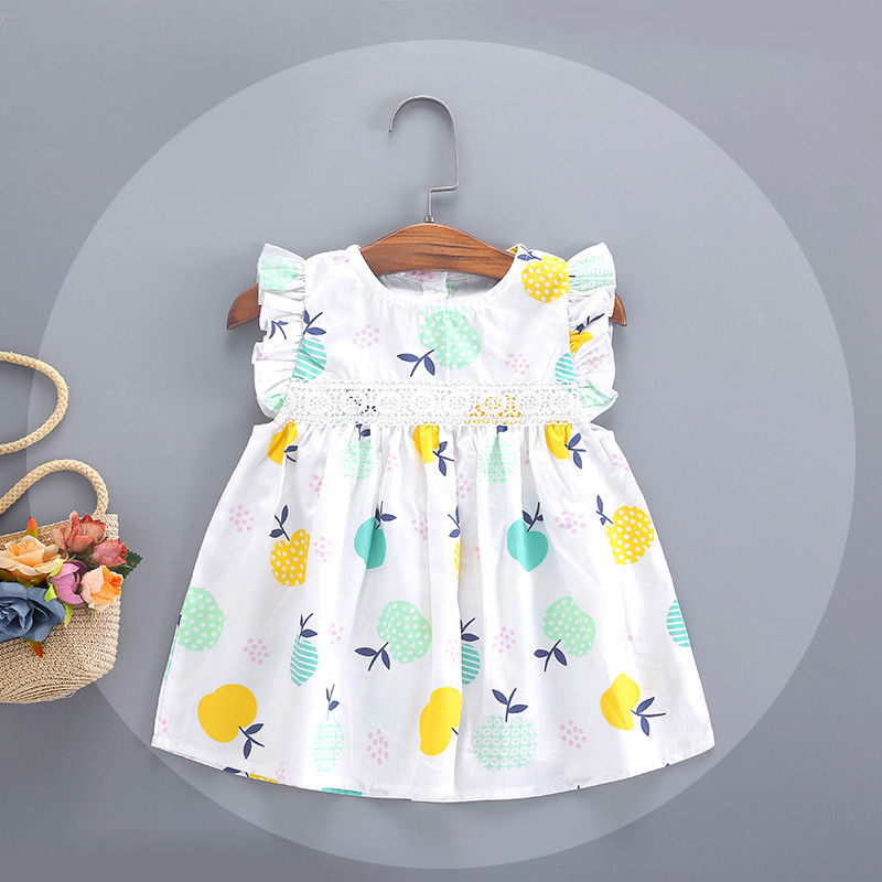 Baby Pineapple Print Dress Yellow
