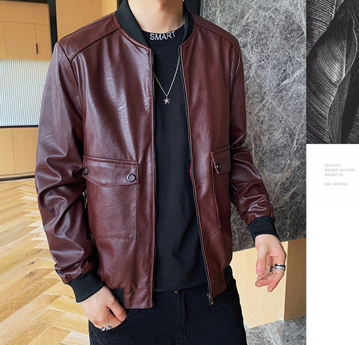 Men's PU Leather Jacket Image 4