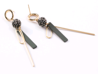 Water Diamond Round Tassel Earrings Image 2