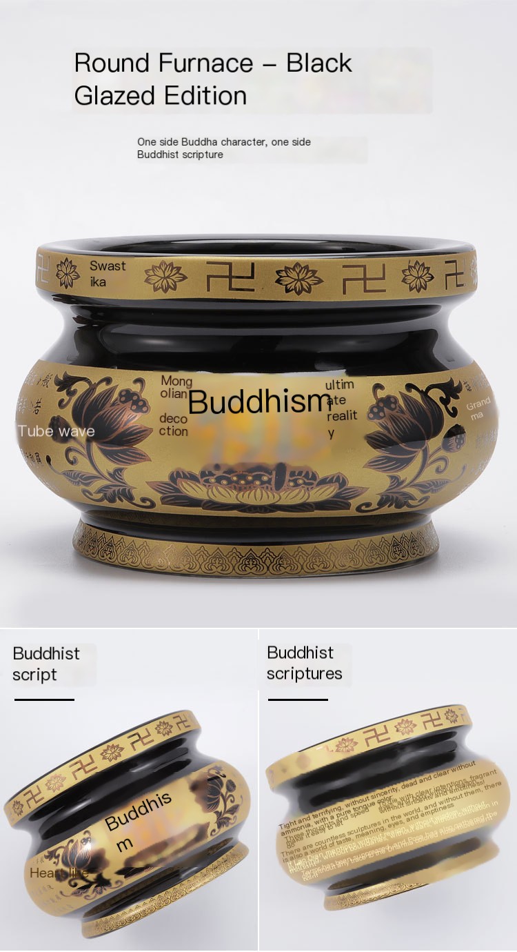 Ceramic Sand Gold Incense Burner Size Options