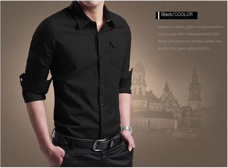 Men's Slim Fit Business Shirt Image 5