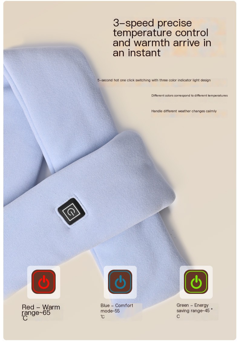 COOZYScarf? - Scarf with Heating Function to Keep Shoulders and Neck Warm in Cold Winter - BRILLIANT RED - ADULT