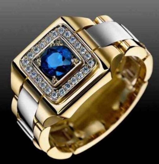 Sapphire Inlaid Ring
