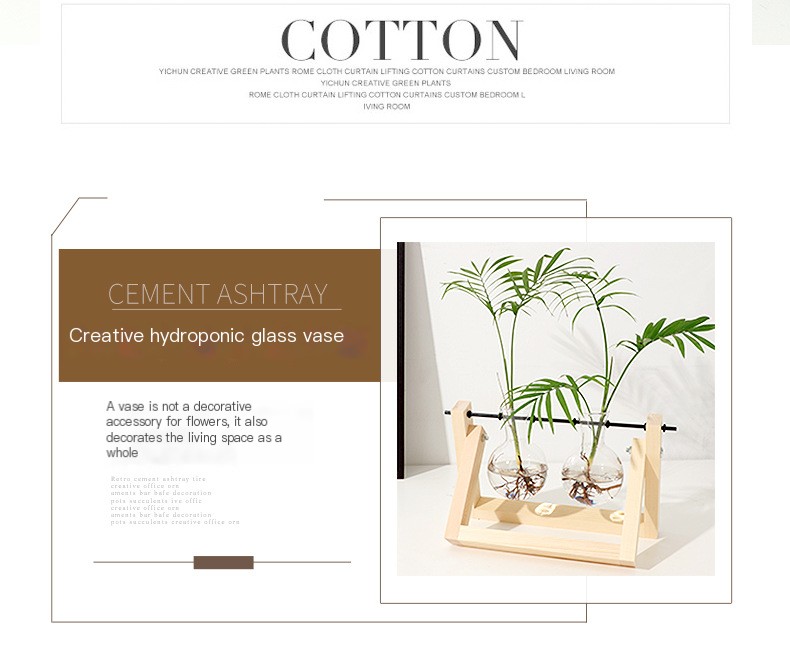 Creative Wooden Rack Hydroponic Glass Vase