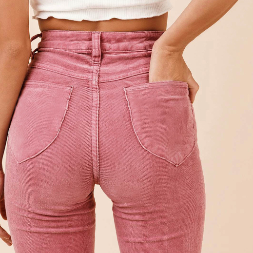 Women's Green High Rise Bell Bottom Denim Pants