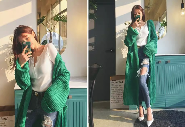Oversized Cardigan Sweater Grey