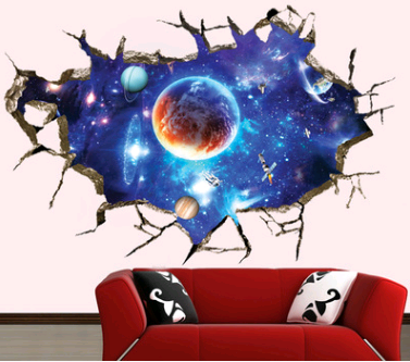Living Room with Wall Sticker