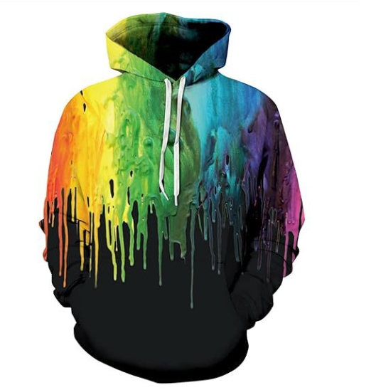 3D Colorful Paint Flower Hoodie Image 2