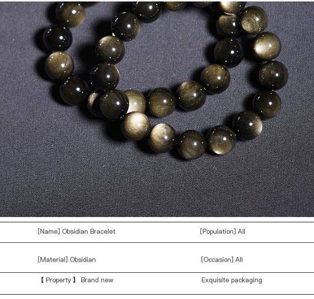 Gold Flare Obsidian Bracelet Image 2