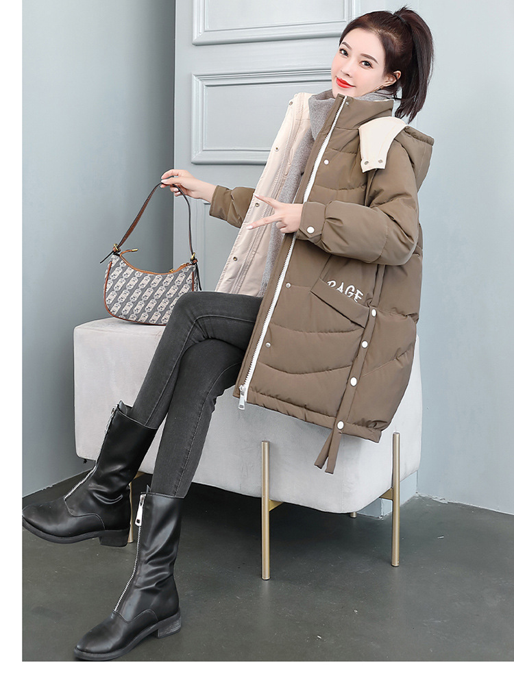 Hooded Padded Down Jacket - Model Wearing
