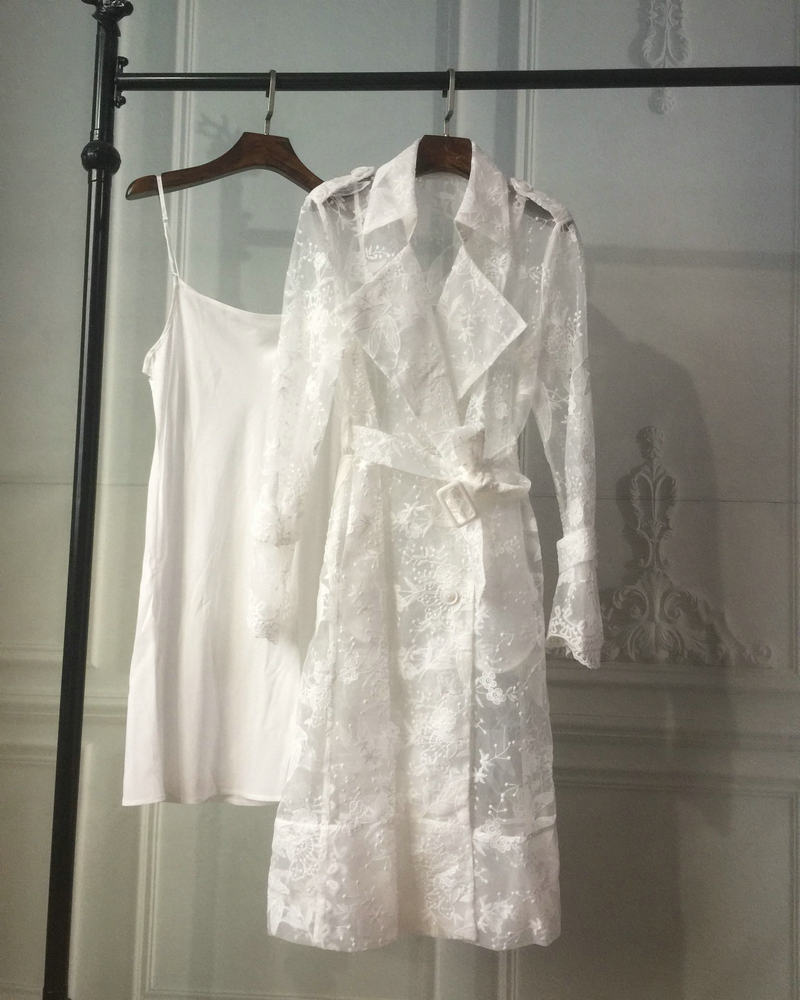 Lace Trench Coat Image 4