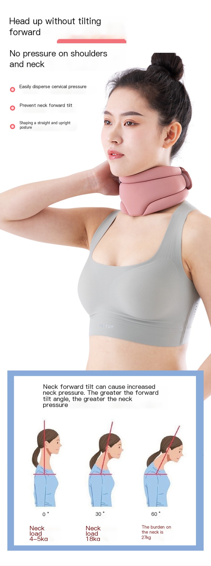 Neck Support Pillow Dark Gray