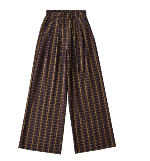Wide-leg plaid pants image 3
