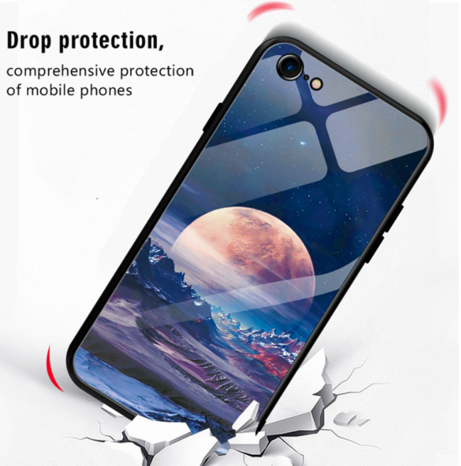 Tempered Glass Soft Side TPU Painted Phone Case