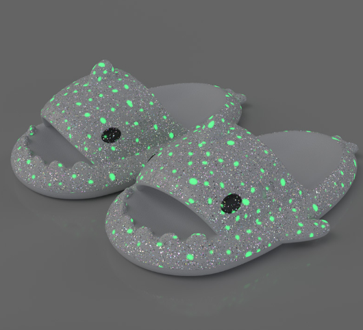 Starry Sky Luminous Shark Slippers