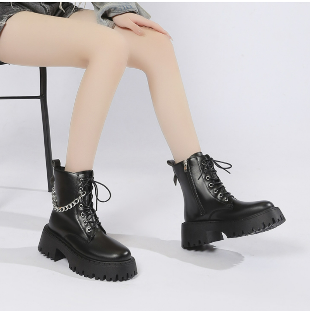 Stylish black Martin boots