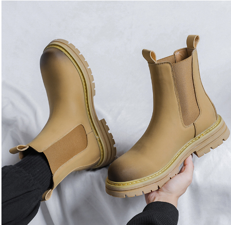 Simple Apricot Fashion Boot Sleeve Short Image 4
