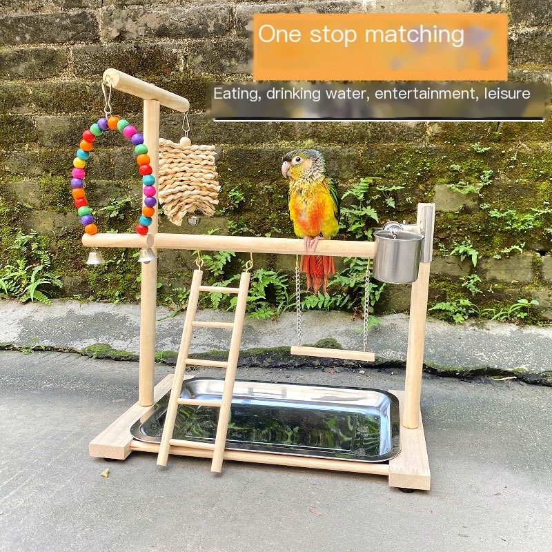 Solid Wood Pet Parrot Playstand - Image 2