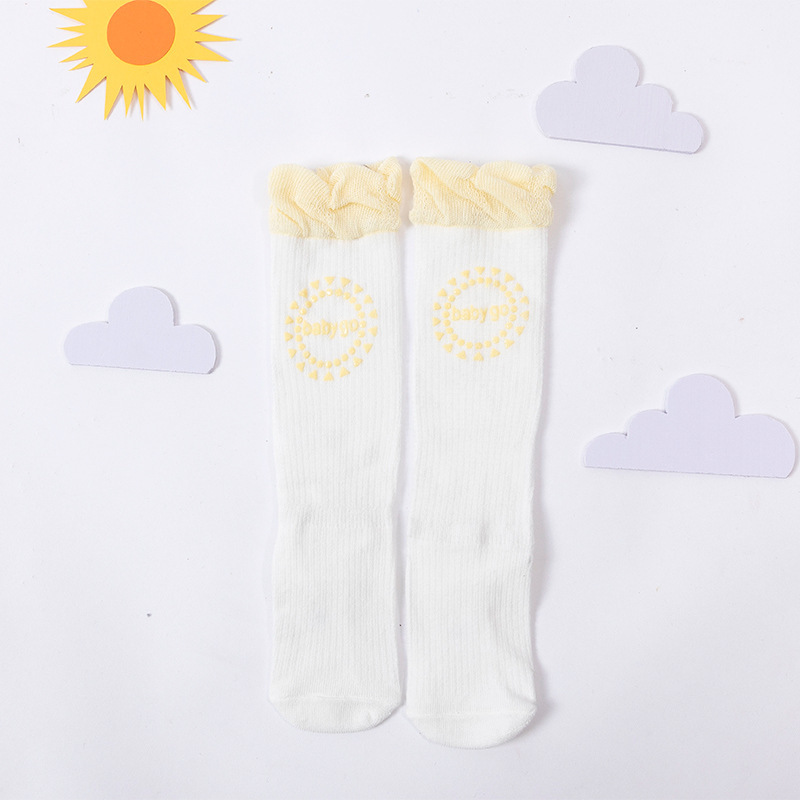 Double Needle Baby Body Socks - Light Pink Rabbit