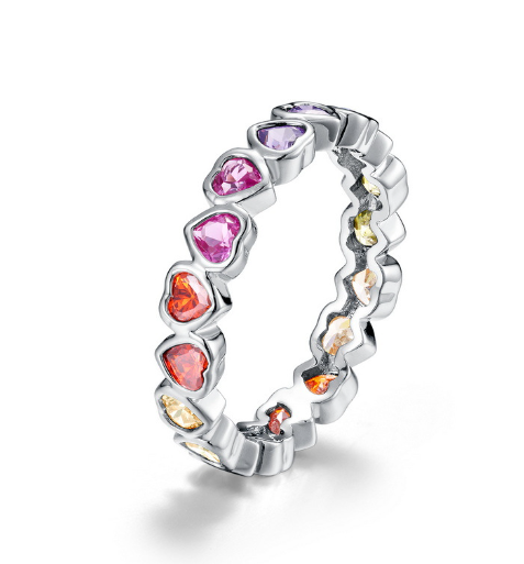 Mini Ring with Multicolored Hearts 4