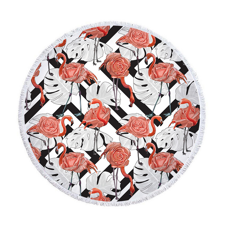 Flamingo Round Beach Towel 4