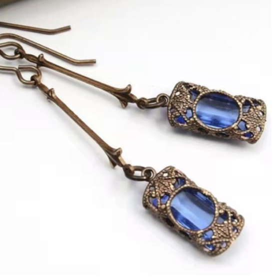 Gemstone Drop Earrings Image 1