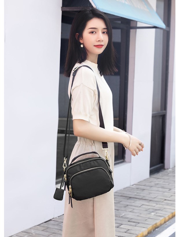 Black Nylon Crossbody Bag
