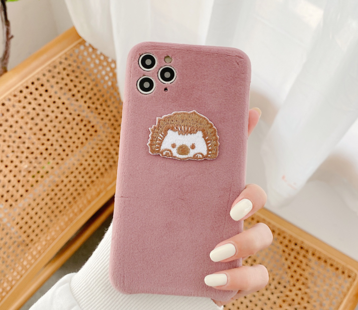 Embroidered Teddy Head Plush Phone Case - Image 4
