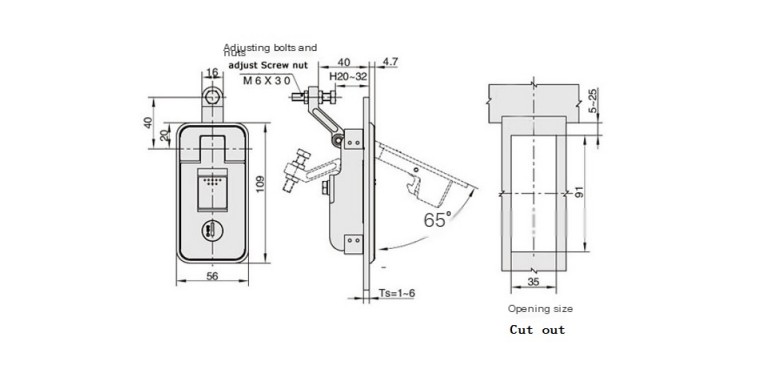 Large IP65 compression lever lock sealed shockproof car door lock RV lock modified car cabin door lock