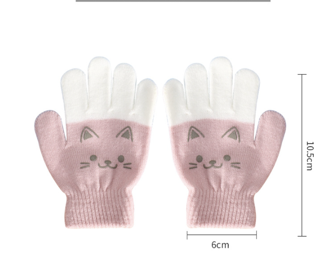 Children's Cartoon Gloves - Purple