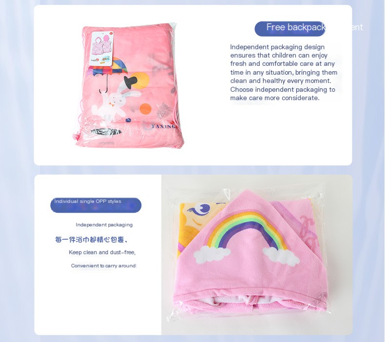 Microcredit Explosions Large Children's Bath Towel Cloak Reactive Printing Hooded Bathrobe Cloak Absorbent Quick-drying Wearing Bath Towel