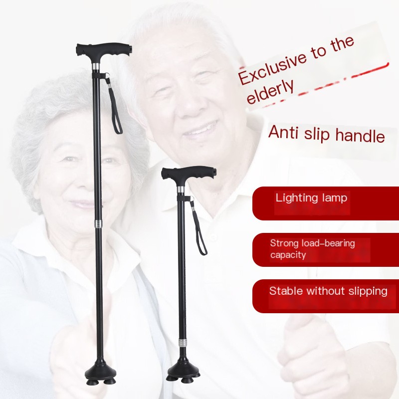 Adjustable four-legged cane