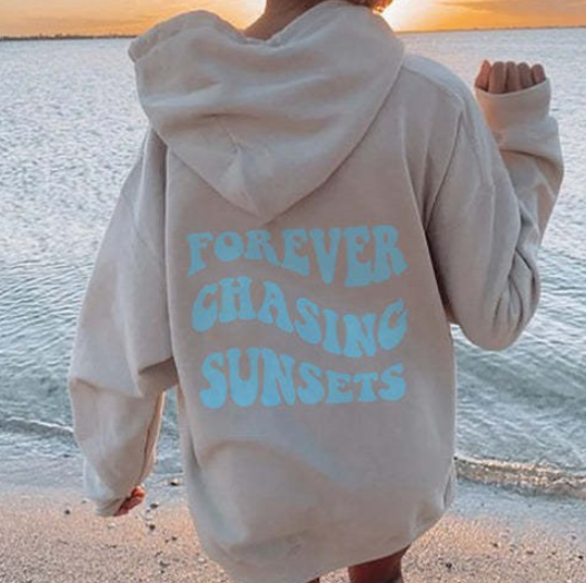 Colorful Letter 3D Printed Loose Hooded Sweater 3