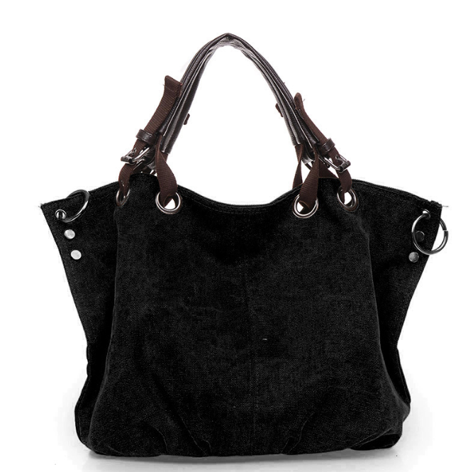 Canvas Shoulder Bag in Coffee
