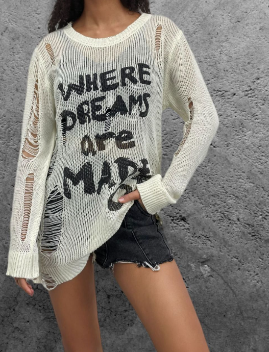 Stylish Alphabet Print Sweatshirt Image 2