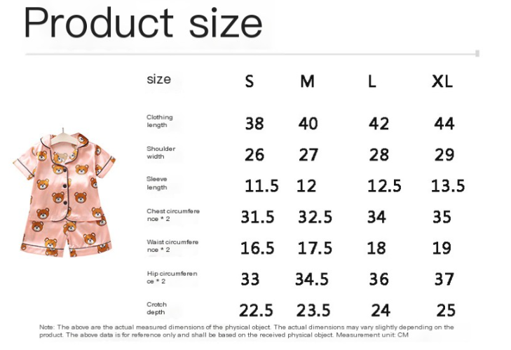 Children's Ice Silk Summer Pajamas