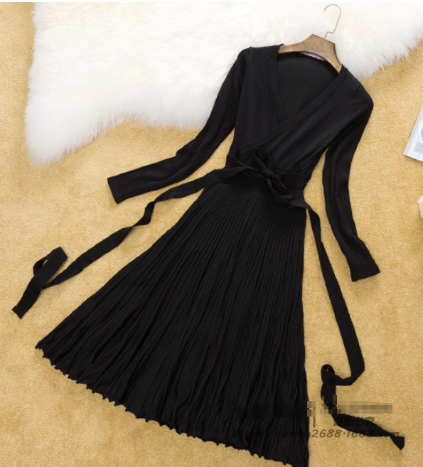 Knitted Midi Dress Black
