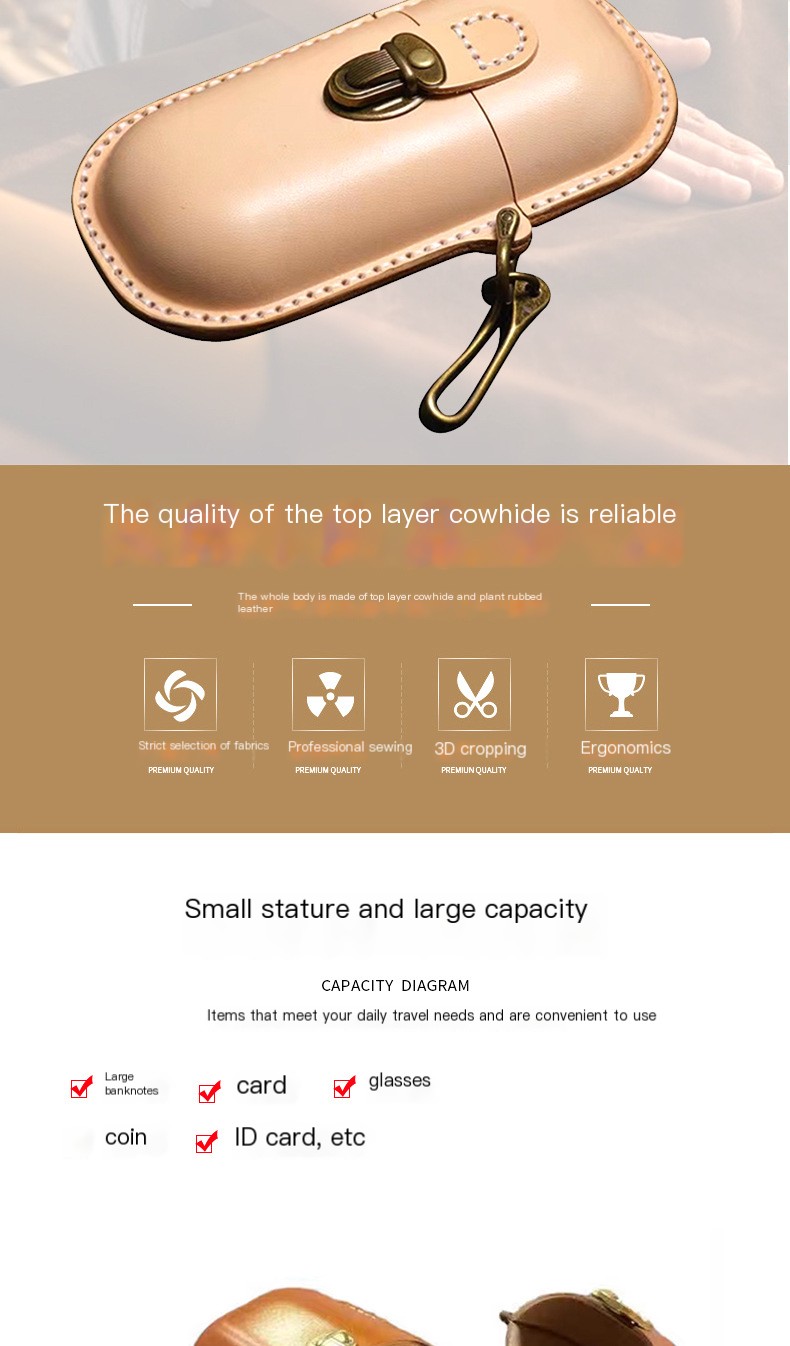 Genuine Leather Eyeglass Case