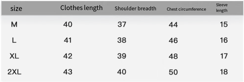 Color Options for T-shirt