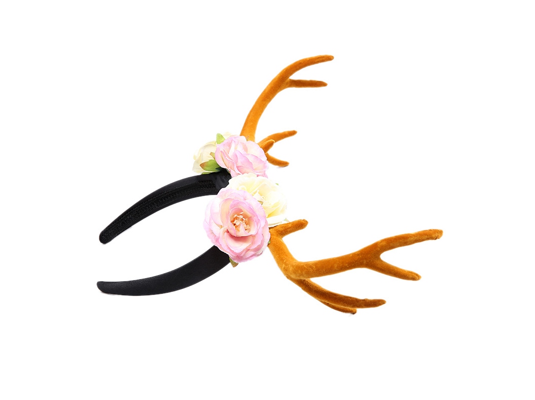 Christmas Antler Flower Headband Image 1