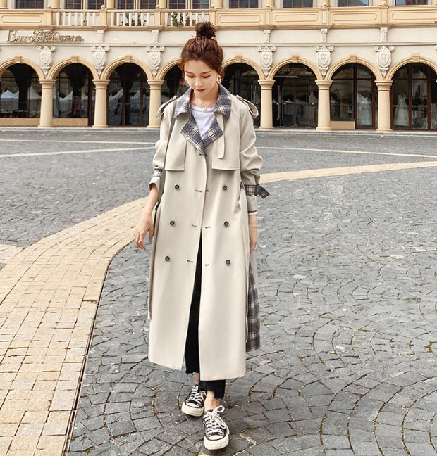 Trench Coat and Plaid Skirt Set Image 4