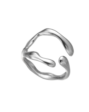 Hollow Titanium Steel Ring - Silver