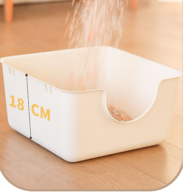 Half-enclosed cat litter box - Matcha Green