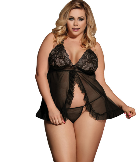 Black lace lingerie