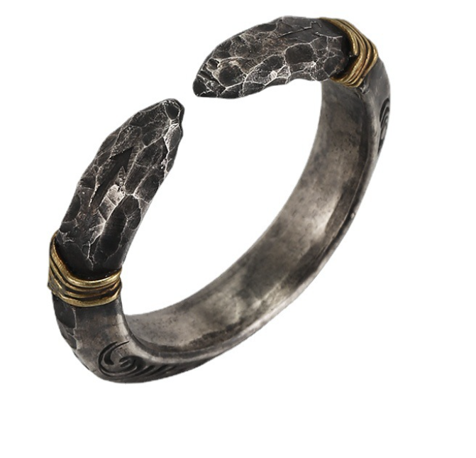 Ring Thai Silver Vintage Men's Aggressive - Aged Look