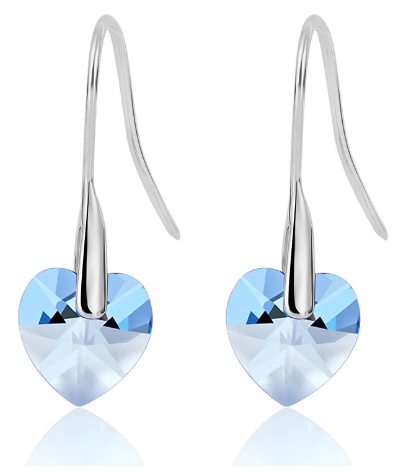 Heart-Shaped Earrings Colorful Blue
