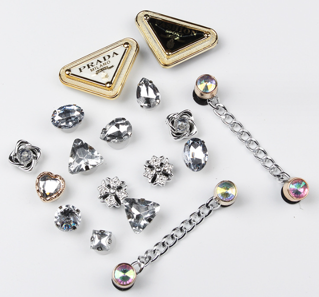 Crystal diamond and chain decoration for Croc Charm shoe buckle garden shoes decoration fit woman children of gift first choice