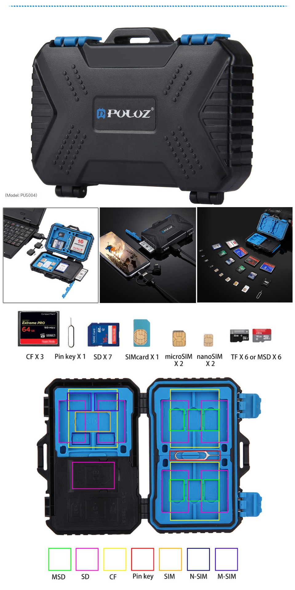PULUZ Memory Card Storage Case - Stylish Design